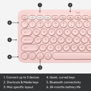 Logitech K380 for Mac Multi-Device Bluetooth Keyboard International - безжична клавиатура за Mac (розов) 4