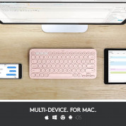 Logitech K380 for Mac Multi-Device Bluetooth Keyboard International - безжична клавиатура за Mac (розов) 2