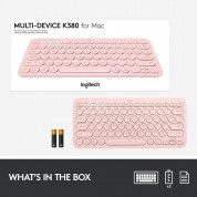 Logitech K380 for Mac Multi-Device Bluetooth Keyboard International - безжична клавиатура за Mac (розов) 7