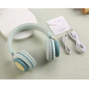 Gjby CA-030 Dinosaur BT Wireless On-Ear Headphones - безжични блутут слушалки, подходящи за деца (светлосин) 3