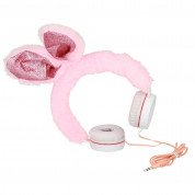 Gjby Plush Rabbit Kids On-Ear Headphones - слушалки подходящи за деца за мобилни устройства (розов)
