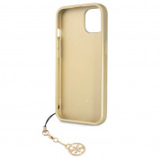 Guess 4G Charms Collection Hard Case - дизайнерски кожен кейс за iPhone 13 (кафяв) 4