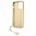Guess 4G Charms Collection Hard Case - дизайнерски кожен кейс за iPhone 13 Pro (кафяв) 5