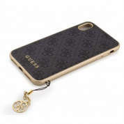 Guess 4G Charms Collection Hard Case - дизайнерски кожен кейс за iPhone SE (2022), iPhone SE (2020), iPhone 8, iPhone 7 (сив) 3