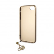 Guess 4G Charms Collection Hard Case - дизайнерски кожен кейс за iPhone SE (2022), iPhone SE (2020), iPhone 8, iPhone 7 (сив) 1