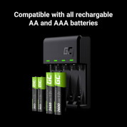 Green Cell VitalCharger Battery Charger With 4 AA Rechargeable Batteries - комплект 4 броя АА батерии и зарядно за презареждаеми батерии с microUSB и USB-C портове 1
