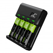 Green Cell VitalCharger Battery Charger With 4 AA Rechargeable Batteries - комплект 4 броя АА батерии и зарядно за презареждаеми батерии с microUSB и USB-C портове