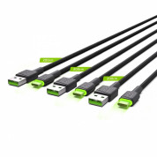 Green Cell Ray 3-pack Braided USB-A to USB-C Cable - комплект 3 броя изключително здрави и качествени плетени USB-C кабели за устройства с USB-C порт (черен) 1