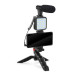 Platinet Vlog 4-in-1 Set PMVG4IN1 - LED лампа с трипод, микрофон и държач за смартфони (черен) 5