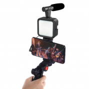 Platinet Vlog 4-in-1 Set PMVG4IN1 - LED лампа с трипод, микрофон и държач за смартфони (черен) 2