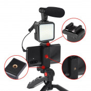 Platinet Vlog 4-in-1 Set PMVG4IN1 - LED лампа с трипод, микрофон и държач за смартфони (черен) 5