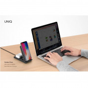 Uniq Vertex Duo Slim Foldable Dual Wireless Charger 15W - двойна поставка (пад) за безжично захранване за Qi съвместими устройства и Apple Airpods (черен) 4
