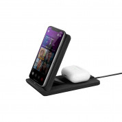 Uniq Vertex Duo Slim Foldable Dual Wireless Charger 15W - двойна поставка (пад) за безжично захранване за Qi съвместими устройства и Apple Airpods (черен) 3