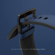 Uniq Straden Leather Hybrid Strap - хибридна (естествена кожа и силикон) каишка за Apple Watch 42мм, 44мм, 45мм (син) 3