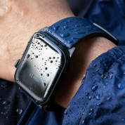 Uniq Straden Leather Hybrid Strap - хибридна (естествена кожа и силикон) каишка за Apple Watch 42мм, 44мм, 45мм, Ultra 49мм (син) 4