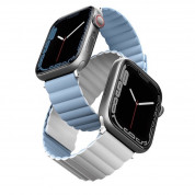 Uniq Revix Silicone Magnetic Strap - двулицевва магнитна силиконова каишка за Apple Watch 42мм, 44мм, 45мм, Ultra 49мм (бял-син)