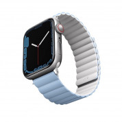 Uniq Revix Silicone Magnetic Strap - двулицевва магнитна силиконова каишка за Apple Watch 42мм, 44мм, 45мм (бял-син) 1