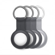 Uniq Lino Liquid Silicone Case - комплект от 4 броя силиконови ключодържател за Apple AirTag (сив)