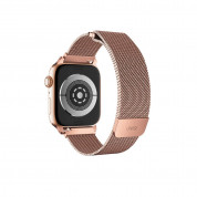 Uniq Dante Milanese Magnetic Stainless Steel Band - стоманена, неръждаема каишка за Apple Watch 38мм, 40мм, 41мм (розово злато) 1