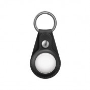 Uniq Domus Leatherette Case - кожен ключодържател за Apple AirTag (черен)