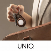 Uniq Domus Leatherette Case - кожен ключодържател за Apple AirTag (кафяв) 1
