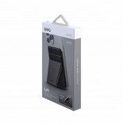 Uniq Lyft Magnetic Stand and Card Holder - кожен портфейл (джоб) с вградена поставка за прикрепяне към iPhone с MagSafe (черен) 4
