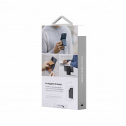 Uniq Lyft Magnetic Stand and Card Holder - кожен портфейл (джоб) с вградена поставка за прикрепяне към iPhone с MagSafe (черен) 5