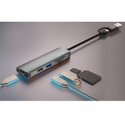 4smarts 5in1 Multiport Hub - мултифункционален хъб с USB-C и USB портове за свързване на допълнителна периферия (тъмносив) 6