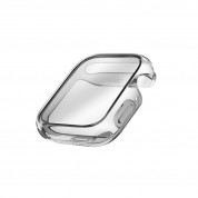 Uniq Garde Hybrid Apple Watch Case 41mm - качествен силиконов (TPU) кейс с вграден протектор за дисплея на Apple Watch 7 41мм (черен-прозрачен) 1