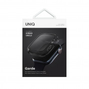Uniq Garde Hybrid Apple Watch Case 45mm - качествен силиконов (TPU) кейс с вграден протектор за дисплея на Apple Watch 7 45мм (черен-прозрачен) 4