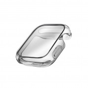 Uniq Garde Hybrid Apple Watch Case 45mm - качествен силиконов (TPU) кейс с вграден протектор за дисплея на Apple Watch 7 45мм (черен-прозрачен) 1