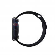 Uniq Garde Hybrid Apple Watch Case 45mm - качествен силиконов (TPU) кейс с вграден протектор за дисплея на Apple Watch 7 45мм (черен-прозрачен) 2