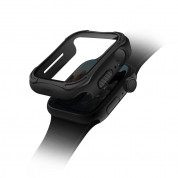 Uniq Torres Antimicrobical Apple Watch Case With 9H Tempred Glass 40mm - качествен хибриден кейс с вграден стъклен протектор за дисплея на Apple Watch 40мм (черен)