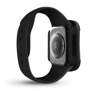 Uniq Torres Antimicrobical Apple Watch Case With 9H Tempred Glass 44mm - качествен хибриден кейс с вграден стъклен протектор за дисплея на Apple Watch 44мм (черен) 4