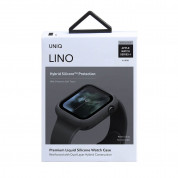 Uniq Lino Watch Case - висококачествен силиконов (TPU) кейс за Apple Watch 7 44мм (черен) 3