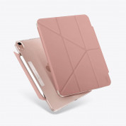 Uniq Camden Case - полиуретанов кейс с поставка и възможност за поставяне на Apple Pencil 2 за iPad Air 5 (2022), iPad Air 4 (2020) (розов)
