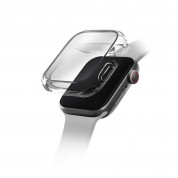 Uniq Garde Hybrid Apple Watch Case - качествен силиконов (TPU) кейс с вграден протектор за дисплея на Apple Watch 44мм (прозрачен)