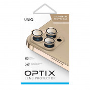 Uniq Optix Camera Tempered Glass Lens Protector - предпазни стъклени лещи за камерата на iPhone 13 Pro, iPhone 13 Pro Max (златист) 1