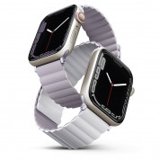 Uniq Revix Silicone Magnetic Strap - двулицева магнитна силиконова каишка за Apple Watch 38мм, 40мм, 41мм (лилав-бял)