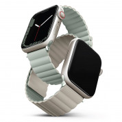Uniq Revix Silicone Magnetic Strap - двулицевва магнитна силиконова каишка за Apple Watch 38мм, 40мм, 41мм (зелен-бежов)