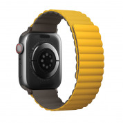 Uniq Revix Silicone Magnetic Strap - двулицева магнитна силиконова каишка за Apple Watch 42мм, 44мм, 45мм, Ultra 49мм (жълт-кафяв) 2