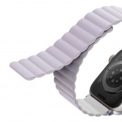 Uniq Revix Silicone Magnetic Strap - двулицевва магнитна силиконова каишка за Apple Watch 42мм, 44мм, 45мм (лилав-бял) 4