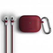 Uniq Vencer Silicone Hang Case - силиконов (TPU) калъф и силиконово въженце за Apple AirPods Pro (червен)