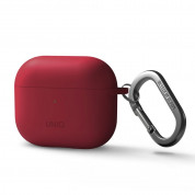 Uniq Nexo Silicone Case - силиконов (TPU) калъф и силиконови кукички за Apple AirPods 3 (червен-бял) 1