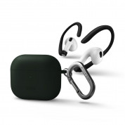 Uniq Nexo Silicone Case - силиконов (TPU) калъф и силиконови кукички за Apple AirPods 3 (зелен-черен)