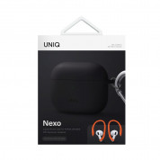 Uniq Nexo Silicone Case - силиконов (TPU) калъф и силиконови кукички за Apple AirPods 3 (сив-оранжев) 6