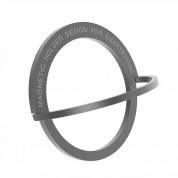 Magnet Ring Holder - метален пръстен против изпускане, с поставка, съвместим с MagSafe за iPhone и други смартфони (черен)