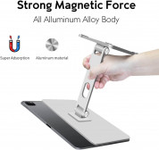 JC iPad Magnetic Stand - сгъваема магнитна поставка за бюро за iPad (тъмносив) 1