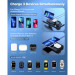 JC 3-in-1 Magnetic Wireless Charger - тройна поставка (пад) за безжично зареждане за iPhone с Magsafe, Apple Watch, AirPods Pro и Qi съвместими мобилни устройства (черен) 3