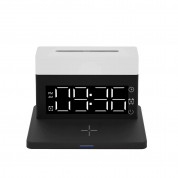 JC Nigt Light Wireless Charger 15W - настолна поставка с часовник, аларма, LED лампа и безжично зареждане на iPhone, Apple Watch, AirPods Pro и Qi съвместими мобилни устройства (черен) 1